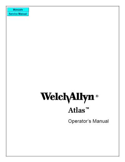 Инструкция оператора Operator manual на Atlas [Welch Allyn]