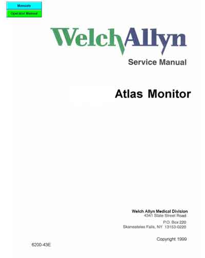 Сервисная инструкция Service manual на Atlas [Welch Allyn]