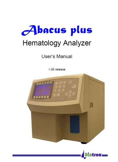 Руководство пользователя, Users guide на Анализаторы Abacus Plus