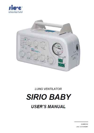 Инструкция пользователя, User manual на ИВЛ-Анестезия Sirio Baby