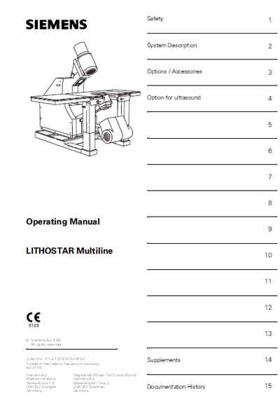 Инструкция пользователя, User manual на Хирургия Литотриптер Lithostar Multiline