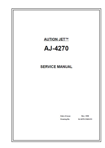Сервисная инструкция Service manual на Анализатор мочи AJ-4270 [Arkray]