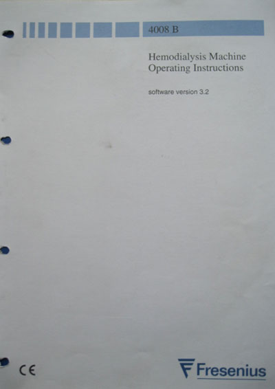 Инструкция по эксплуатации, Operation (Instruction) manual на Гемодиализ 4008B v3.2 1996