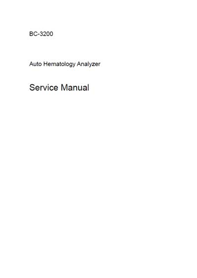 Сервисная инструкция Service manual на BC-3200 [Mindray]