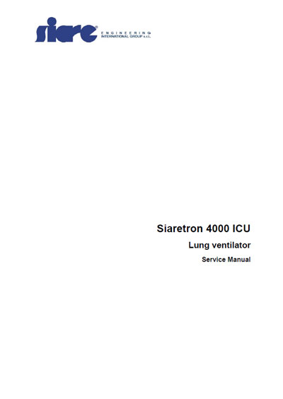 Сервисная инструкция, Service manual на ИВЛ-Анестезия Siaretron 4000 icu