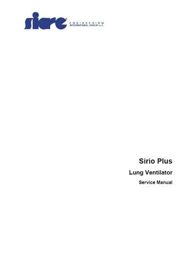 Сервисная инструкция, Service manual на ИВЛ-Анестезия Sirio Plus