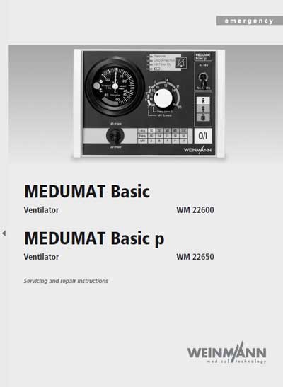 Инструкция по обслуживанию и ремонту, Adjustment instructions на ИВЛ-Анестезия Medumat Basic WM-22600, WM-22650