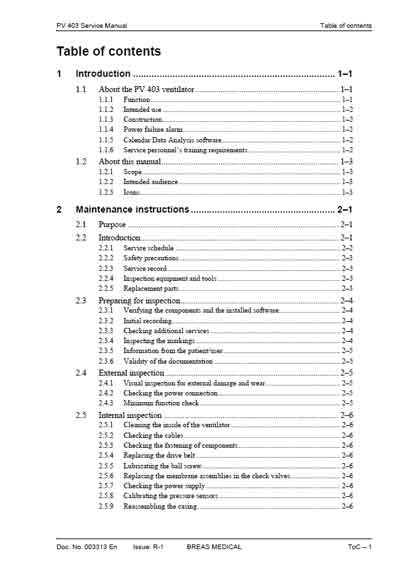 Сервисная инструкция, Service manual на ИВЛ-Анестезия PV 403
