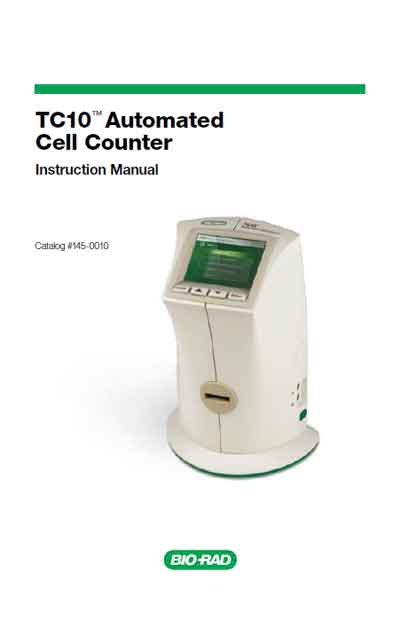Инструкция пользователя User manual на Счетчик клеток TC10 [Bio-Rad]