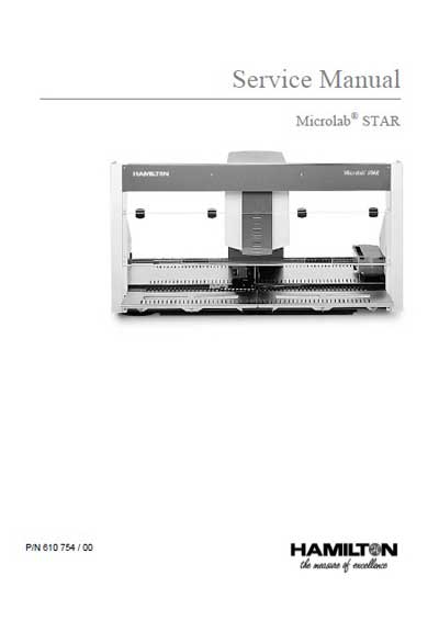 Сервисная инструкция, Service manual на Лаборатория Автоматический дозатор Microlab STAR