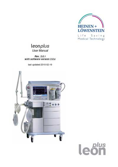 Инструкция пользователя, User manual на ИВЛ-Анестезия Leon plus (Heinen)