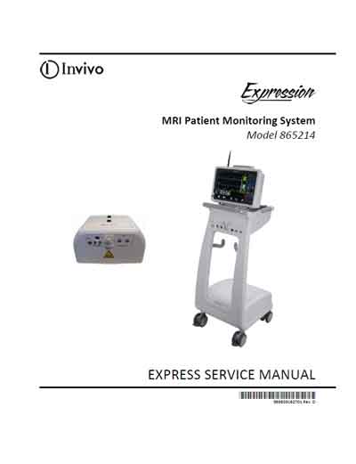 Сервисная инструкция, Service manual на Мониторы Expression MRI
