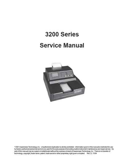 Сервисная инструкция, Service manual на Анализаторы Stat Fax 3200