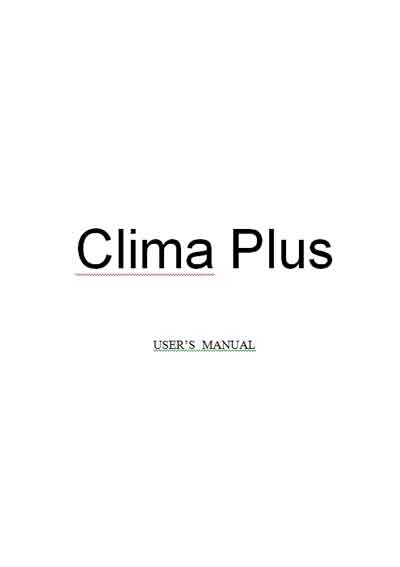 Инструкция пользователя User manual на Clima Plus [Ral]