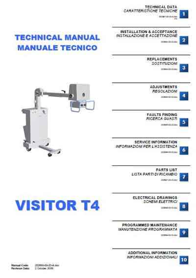 Техническая документация, Technical Documentation/Manual на Рентген Visitor T4