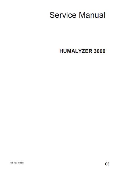 Сервисная инструкция, Service manual на Анализаторы Humalyzer 3000