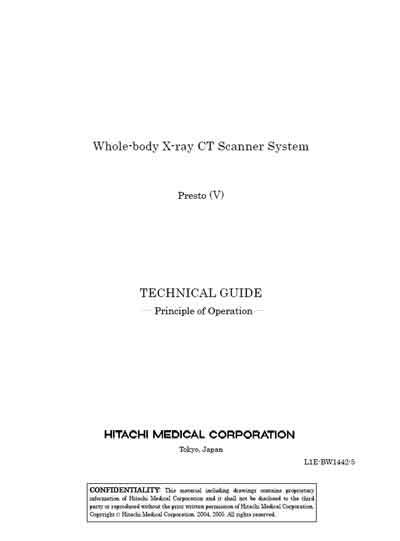 Техническая документация, Technical Documentation/Manual на Томограф Presto (V) Principle of Operation