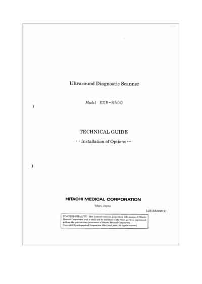 Техническая документация, Technical Documentation/Manual на Диагностика-УЗИ EUB-8500 Installation of option