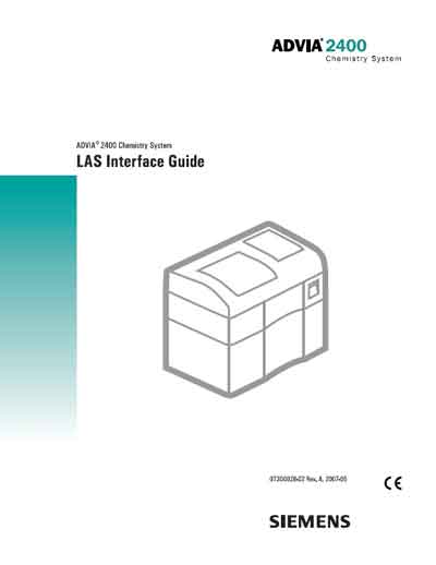Техническая документация, Technical Documentation/Manual на Анализаторы Advia 2400 - LAS interface Guide