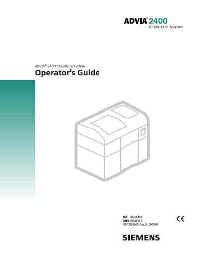 Инструкция по эксплуатации, Operation (Instruction) manual на Анализаторы Advia 2400