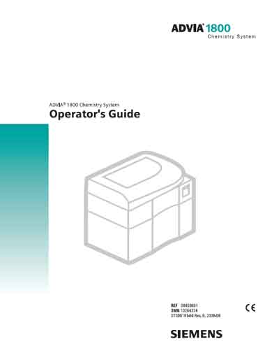 Руководство оператора Operators Guide на Advia 1800 [Siemens]