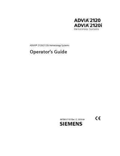 Руководство оператора, Operators Guide на Анализаторы Advia 2120, 2120i