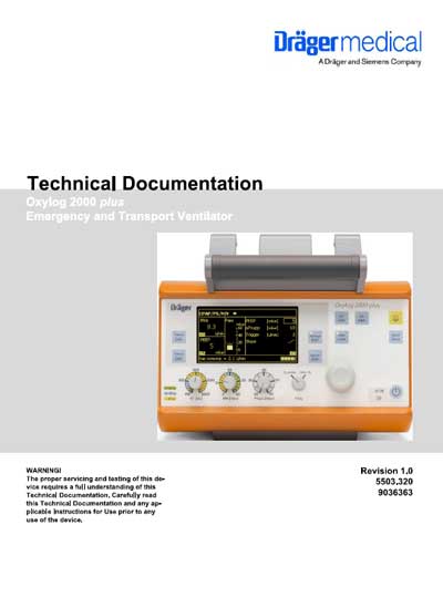Техническая документация, Technical Documentation/Manual на ИВЛ-Анестезия Oxylog 2000 plus