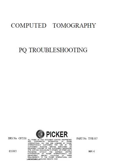 Техническая документация, Technical Documentation/Manual на Томограф Picker PQ (Troubleshooting)
