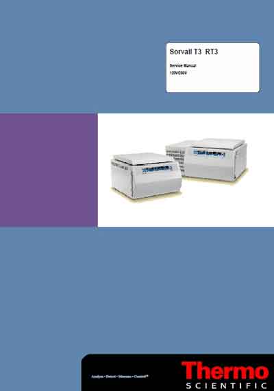 Сервисная инструкция, Service manual на Лаборатория-Центрифуга Sorvall T3 RT3