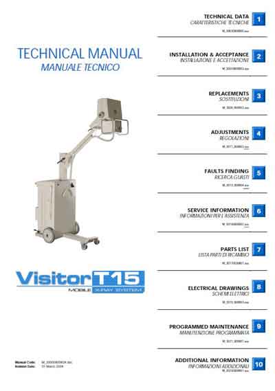 Техническая документация, Technical Documentation/Manual на Рентген Visitor T15