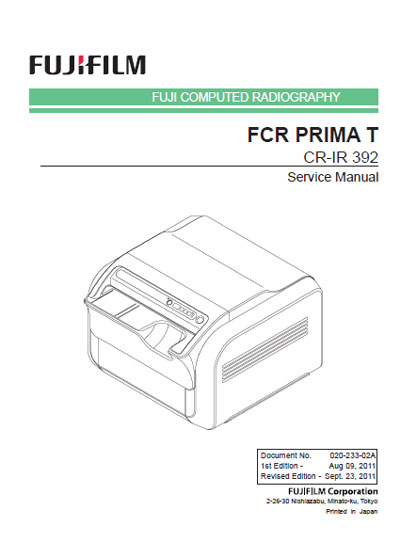 Сервисная инструкция, Service manual на Рентген Считывающее устройство FCR Prima T (CR-IR 392)