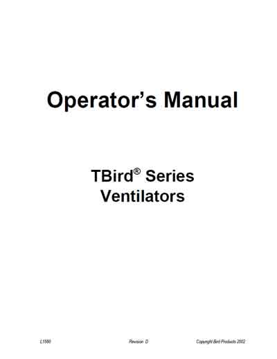 Инструкция по эксплуатации Operation (Instruction) manual на TBird Series [Viasys]