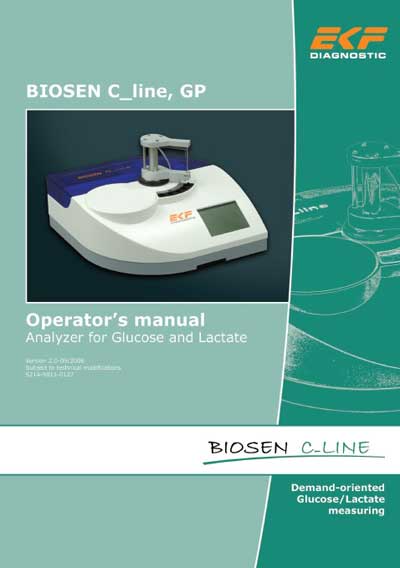 Инструкция оператора Operator manual на Biosen C_Line GP (EKF) глюкозы [---]