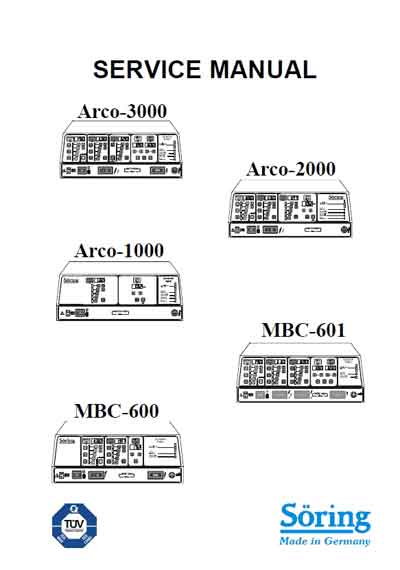 Сервисная инструкция, Service manual на Хирургия Arco-3000, 2000, 1000, MBC-600, 601 (16/03/2007) (ВЧ-хирургии)