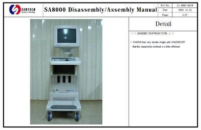Сервисная инструкция, Service manual на Диагностика-УЗИ SonoAce 8000