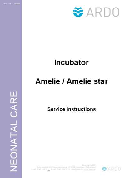 Сервисная инструкция, Service manual на Инкубатор Amelia, Amelia Star