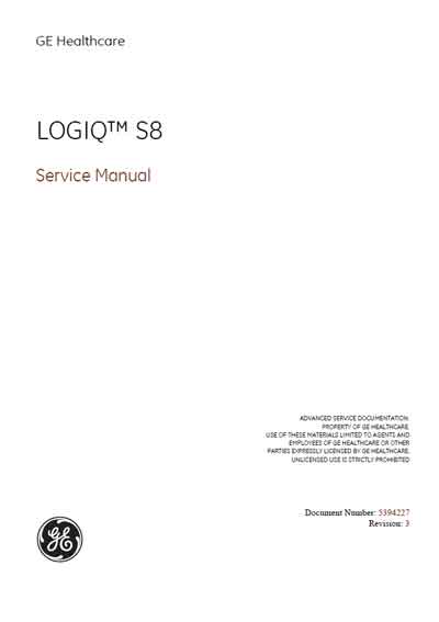 Сервисная инструкция, Service manual на Диагностика-УЗИ Logiq S8