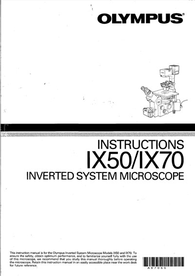 Инструкция по монтажу и эксплуатации, Installation and operation на Лаборатория-Микроскоп IX50/IX70