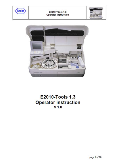 Инструкция оператора, Operator manual на Анализаторы Elecsys (E2010-Tools 1.3 + ПО)