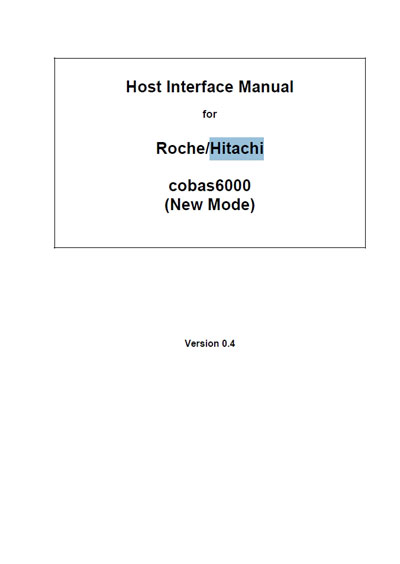Техническая документация Technical Documentation/Manual на Cobas 6000 (Host Interface Manual) [Roche]