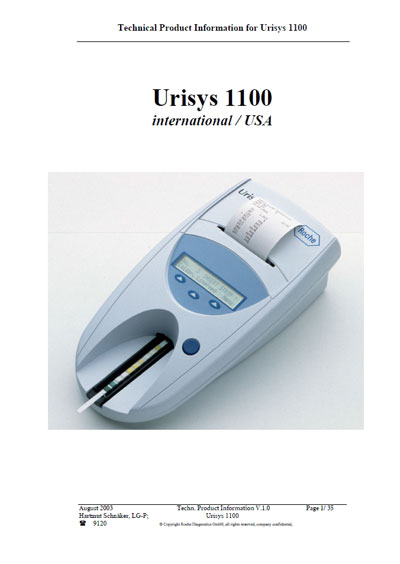 Техническая документация Technical Documentation/Manual на Анализатор мочи Urisys 1100 [Roche]