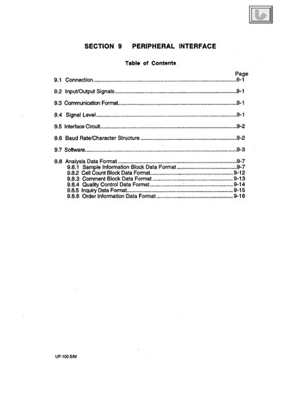Сервисная инструкция, Service manual на Анализаторы Анализатор мочи UF-100 (Section 9 - Interface for Host Computer)