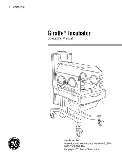 Инструкция оператора Operator manual на Giraffe Incubator (неонатальный) [General Electric]