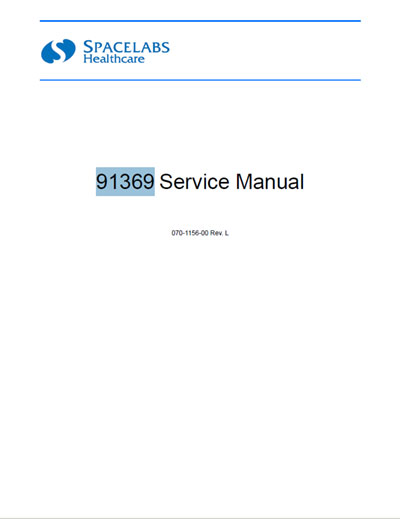 Сервисная инструкция Service manual на 91369 [Spacelabs]