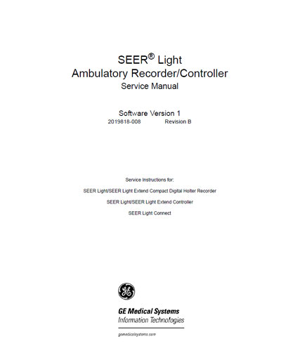 Сервисная инструкция, Service manual на Диагностика-ЭКГ Портативный регистратор Seer Light