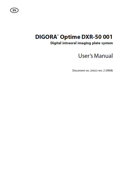 Инструкция пользователя User manual на Визиограф DIGORA Optime DXR-50 001 [Soredex]
