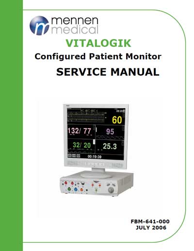 Сервисная инструкция Service manual на VitaLogic 5000 [Mennen Medical]