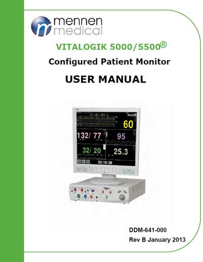 Инструкция пользователя User manual на VitaLogic 5000 / 5500 [Mennen Medical]