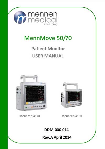Инструкция пользователя User manual на MennMove 50/70 [Mennen Medical]