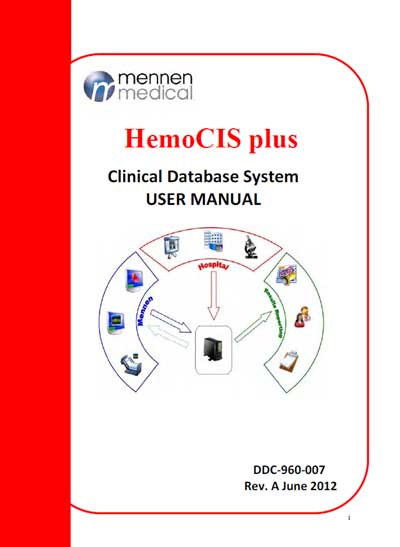 Инструкция пользователя User manual на HemoCIS plus [Mennen Medical]